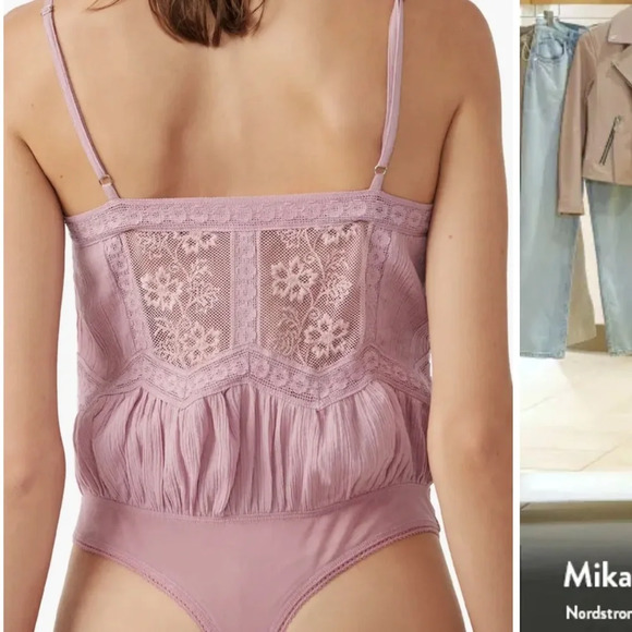 Free People Intimates Still One Lace Trim Cotton Body Suit La Flyer NEW NWT - Picture 3 of 10